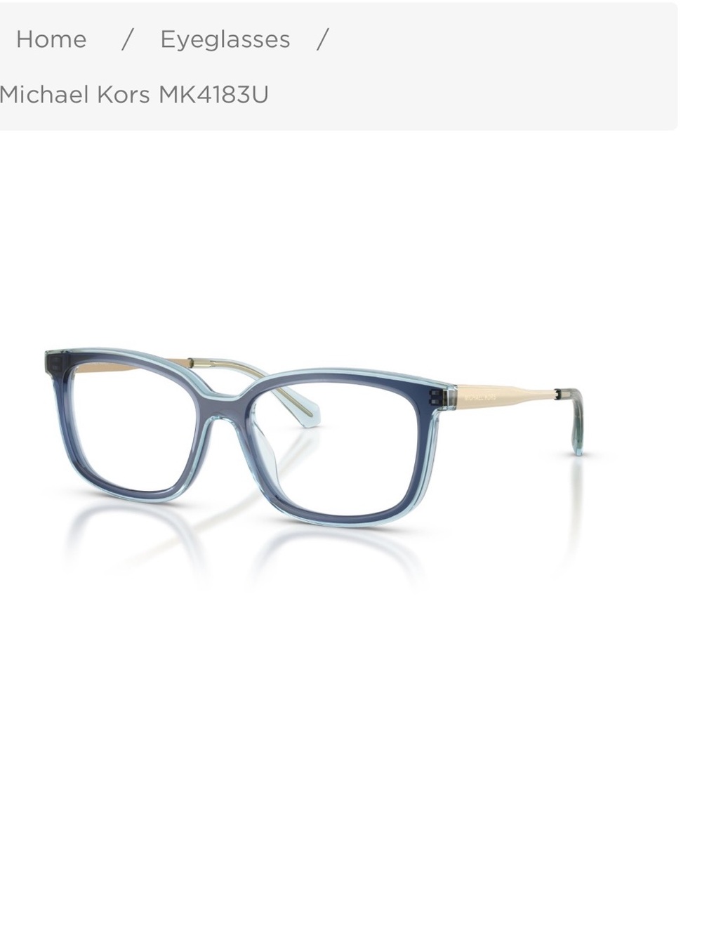 Michael Kors Women's Blue Square Optical Glasses